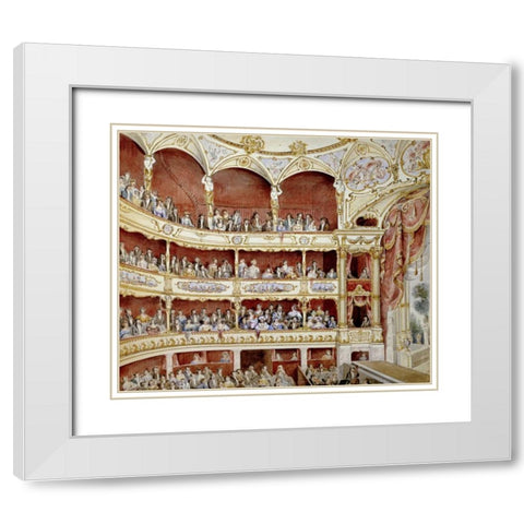 St. Jamess Theatre White Modern Wood Framed Art Print with Double Matting by Crace, John Gregory