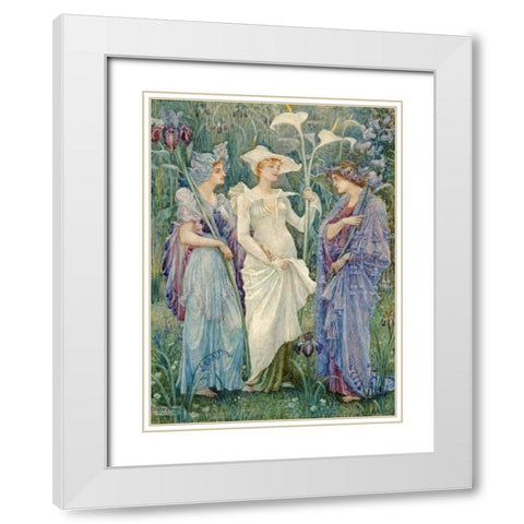 Ensigns of Spring White Modern Wood Framed Art Print with Double Matting by Crane, Walter