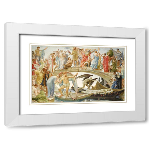 The Bridge of Life White Modern Wood Framed Art Print with Double Matting by Crane, Walter