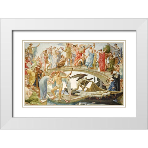 The Bridge of Life White Modern Wood Framed Art Print with Double Matting by Crane, Walter
