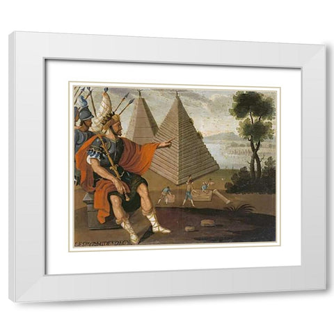 The Pyramids of Egypt White Modern Wood Framed Art Print with Double Matting by School, Cuzco