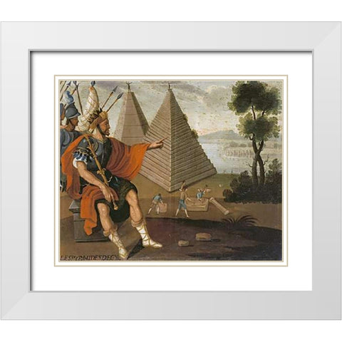 The Pyramids of Egypt White Modern Wood Framed Art Print with Double Matting by School, Cuzco