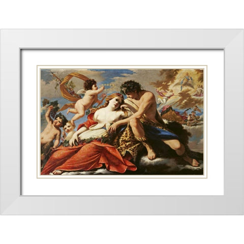 Bacchus and Ariadne White Modern Wood Framed Art Print with Double Matting by Dameret, Luca
