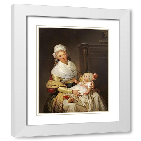 Portrait of Constantia Foster White Modern Wood Framed Art Print with Double Matting by Danloux, Henri-Pierre