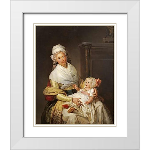 Portrait of Constantia Foster White Modern Wood Framed Art Print with Double Matting by Danloux, Henri-Pierre