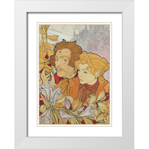 The Devils Coin White Modern Wood Framed Art Print with Double Matting by De Feure, Georges