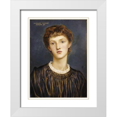 Portrait of Margaret Rawlins White Modern Wood Framed Art Print with Double Matting by De Morgan, Evelyn