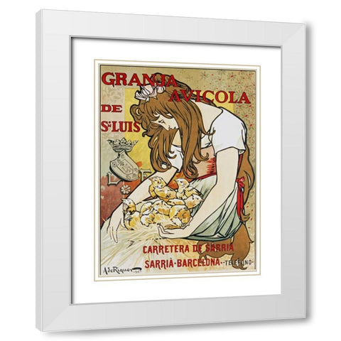 Granja Avicola De Sn.Luis White Modern Wood Framed Art Print with Double Matting by De Riquer, Alejandro