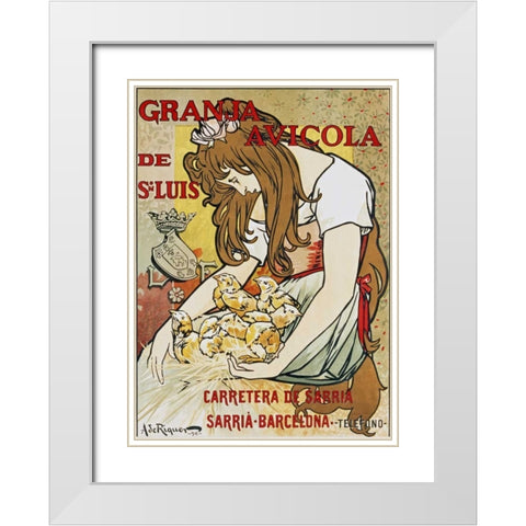 Granja Avicola De Sn.Luis White Modern Wood Framed Art Print with Double Matting by De Riquer, Alejandro