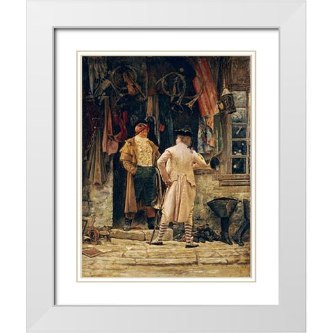 The Bargain White Modern Wood Framed Art Print with Double Matting by Delort, Charles Edouard