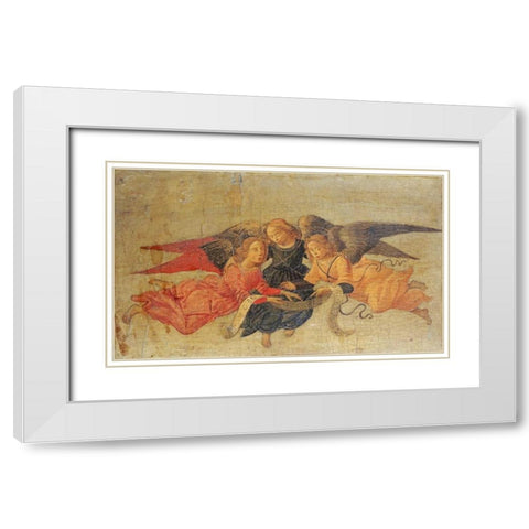 Three Angels White Modern Wood Framed Art Print with Double Matting by Di Giovanni, Bartolomeo