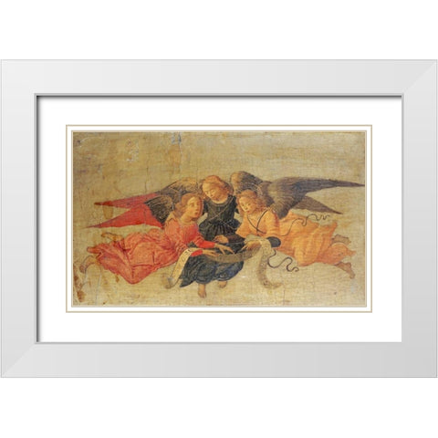 Three Angels White Modern Wood Framed Art Print with Double Matting by Di Giovanni, Bartolomeo