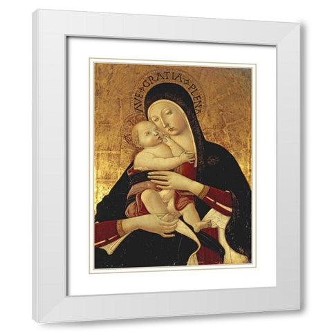 The Madonna and Child White Modern Wood Framed Art Print with Double Matting by Di Giovanni, Benvenuto
