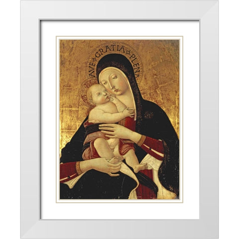 The Madonna and Child White Modern Wood Framed Art Print with Double Matting by Di Giovanni, Benvenuto