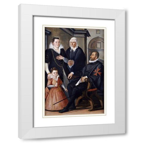 Group Portrait of a Knight of Malta White Modern Wood Framed Art Print with Double Matting by Di Tito, Santi