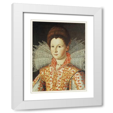 Portrait of a Lady White Modern Wood Framed Art Print with Double Matting by Di Tito, Santi
