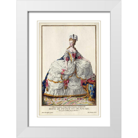 Marie Antoinette White Modern Wood Framed Art Print with Double Matting by Duflos, Pierre
