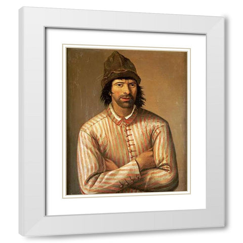 Tsar Peter The Great White Modern Wood Framed Art Print with Double Matting by School, Dutch