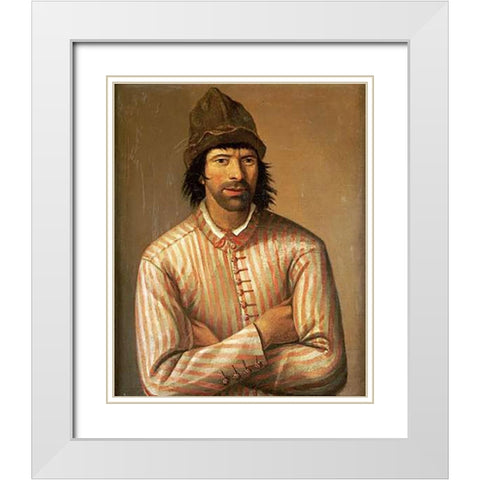 Tsar Peter The Great White Modern Wood Framed Art Print with Double Matting by School, Dutch