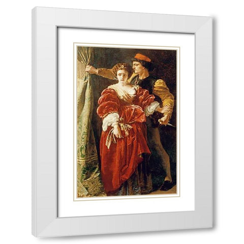 Lucrezia Borgia White Modern Wood Framed Art Print with Double Matting by Elmore, Alfred