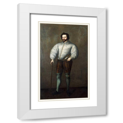 Sir Francis Drake White Modern Wood Framed Art Print with Double Matting by English School