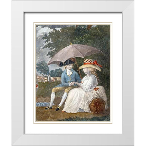 The Best Shelter, Under The Banner of Love White Modern Wood Framed Art Print with Double Matting by English School