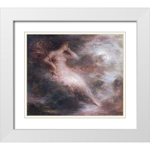 The Queen of The Night White Modern Wood Framed Art Print with Double Matting by Latour, Henri Fantin