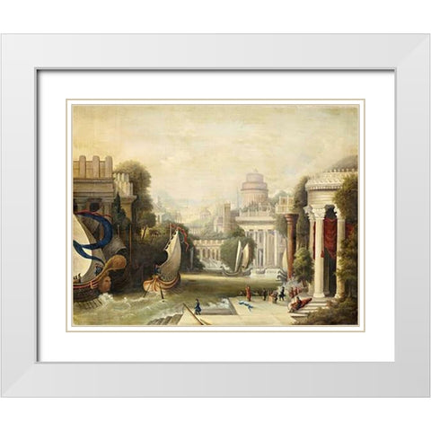 Embarkation of Ulysses White Modern Wood Framed Art Print with Double Matting by Field, Erastus Salisbury