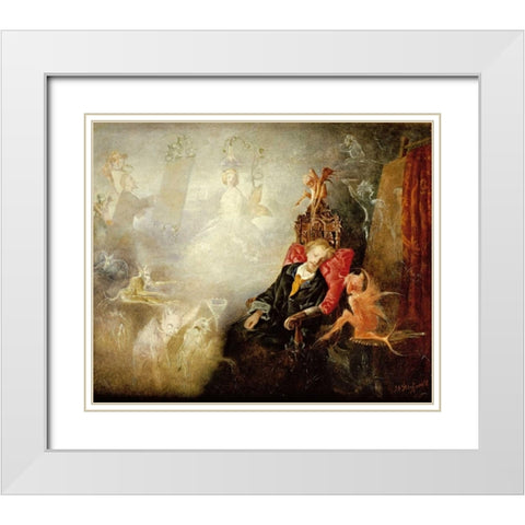 The Painters Dream White Modern Wood Framed Art Print with Double Matting by Fitzgerald, John Anster