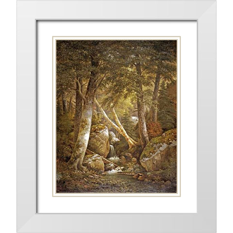 Wooded Interior White Modern Wood Framed Art Print with Double Matting by Ford, Henry Chapman