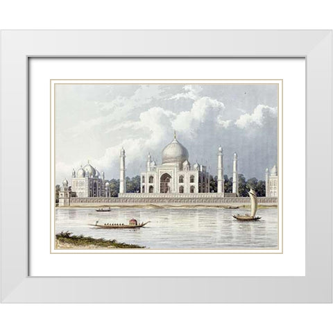 The Taj Mahal White Modern Wood Framed Art Print with Double Matting by Forrest, Charles Ramus