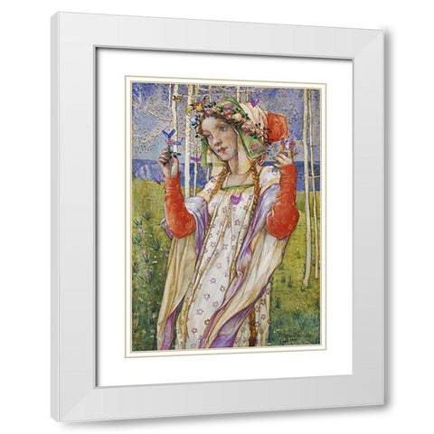 Fairyland White Modern Wood Framed Art Print with Double Matting by Frampton, Edward Reginald