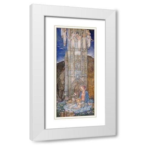 The Gothic Tower White Modern Wood Framed Art Print with Double Matting by Frampton, Edward Reginald