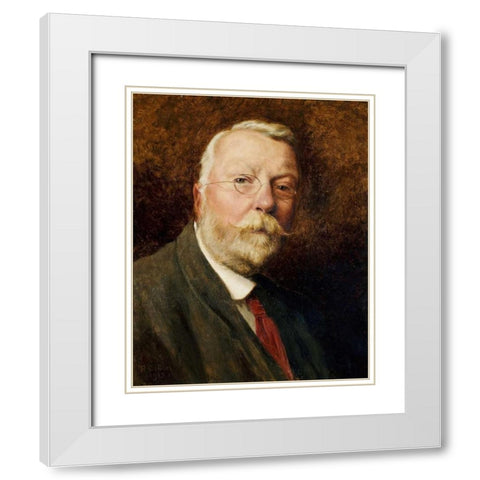 A Self Portrait White Modern Wood Framed Art Print with Double Matting by Gallon, Robert