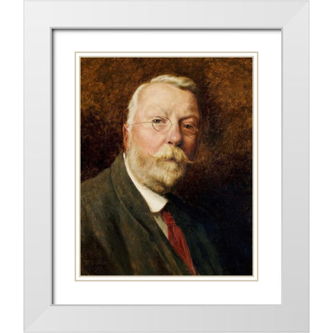 A Self Portrait White Modern Wood Framed Art Print with Double Matting by Gallon, Robert