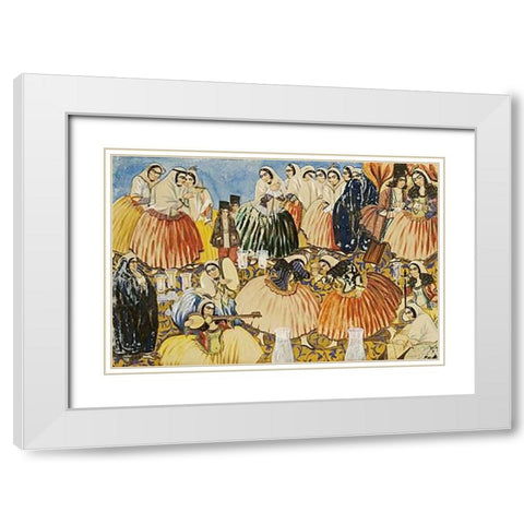 The Marriage of Aqa Abdullah Khan White Modern Wood Framed Art Print with Double Matting by Ghaffari, Abul Hasan