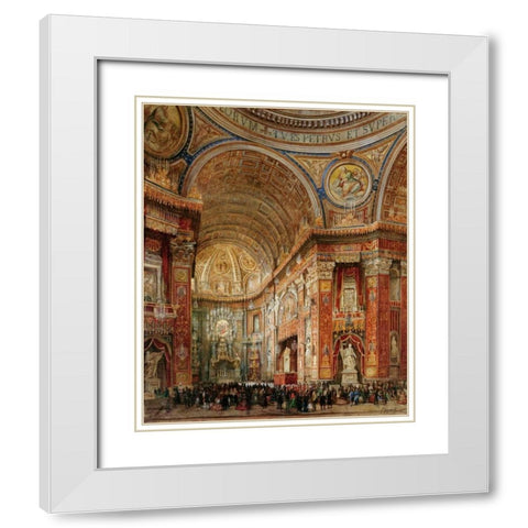 St. Peters Basilica, Rome White Modern Wood Framed Art Print with Double Matting by Gigante, Giacinto