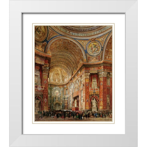 St. Peters Basilica, Rome White Modern Wood Framed Art Print with Double Matting by Gigante, Giacinto
