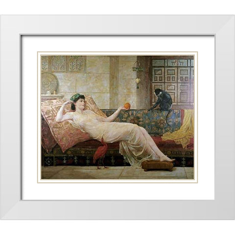 A Dream of Paradise White Modern Wood Framed Art Print with Double Matting by Goodall, Frederick