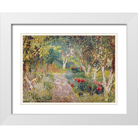 A Woodland Park White Modern Wood Framed Art Print with Double Matting by Gore, Spencer Frederick