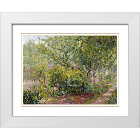 Garth House, Hertingfordbury White Modern Wood Framed Art Print with Double Matting by Gore, Spencer Frederick
