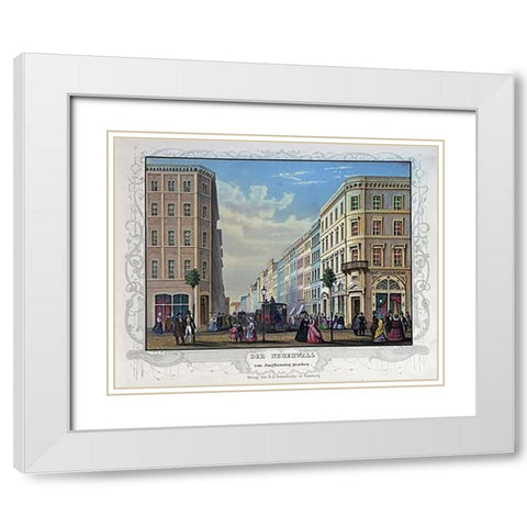 Neuer Wall Seen From Jungfernsteig White Modern Wood Framed Art Print with Double Matting by Gray, James