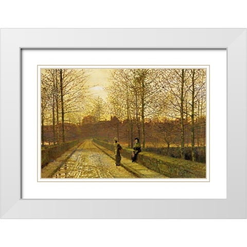 In The Golden Gloaming White Modern Wood Framed Art Print with Double Matting by Grimshaw, John Atkinson