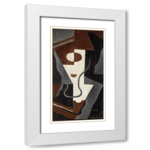 Glass White Modern Wood Framed Art Print with Double Matting by Gris, Juan