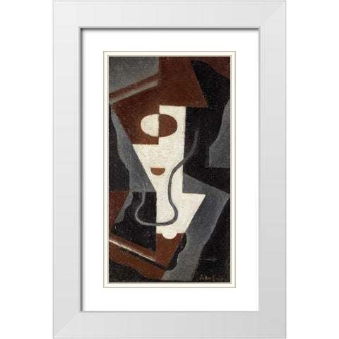 Glass White Modern Wood Framed Art Print with Double Matting by Gris, Juan
