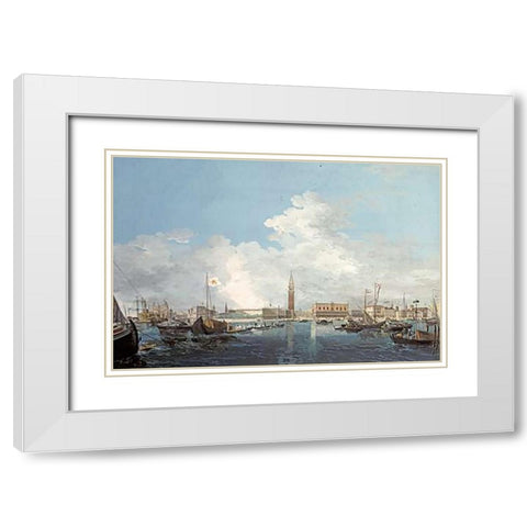 The Bacino, Venice White Modern Wood Framed Art Print with Double Matting by Grubacs, Carlo