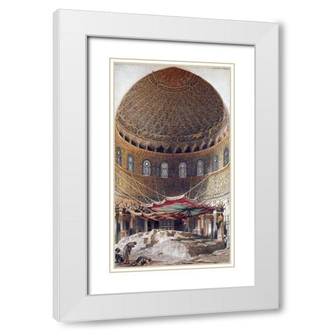 The Holy Rock, Summit of Mount Moriah, Jerusalem White Modern Wood Framed Art Print with Double Matting by Haag, Carl