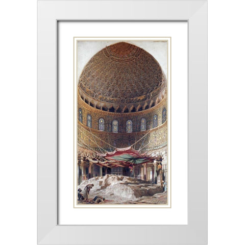 The Holy Rock, Summit of Mount Moriah, Jerusalem White Modern Wood Framed Art Print with Double Matting by Haag, Carl