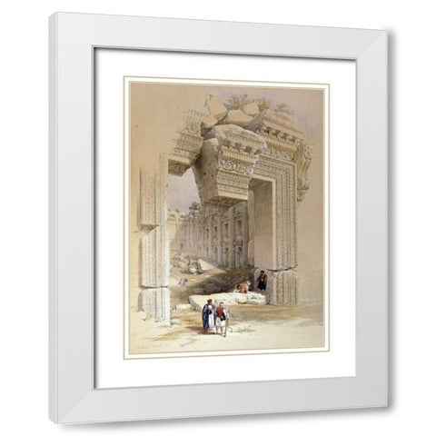 The Doorway of The Temple of Bacchus White Modern Wood Framed Art Print with Double Matting by Hague, Louis