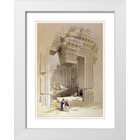 The Doorway of The Temple of Bacchus White Modern Wood Framed Art Print with Double Matting by Hague, Louis